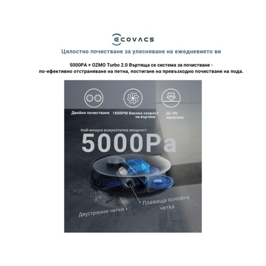 Робот прахосмукачка с автоматична станция ECOVACS DEEBOT X1 Omni